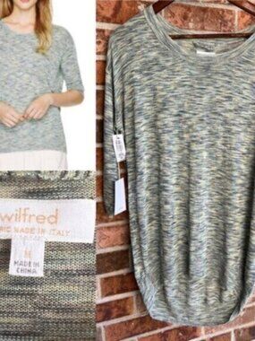 Aritzia  * NEW Wilfred Balzac  heathered sweater   linen-blend  Italian Yarn M